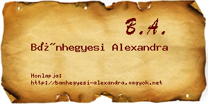 Bánhegyesi Alexandra névjegykártya