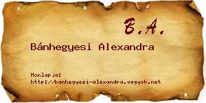 Bánhegyesi Alexandra névjegykártya
