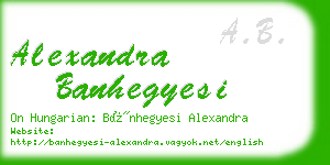 alexandra banhegyesi business card